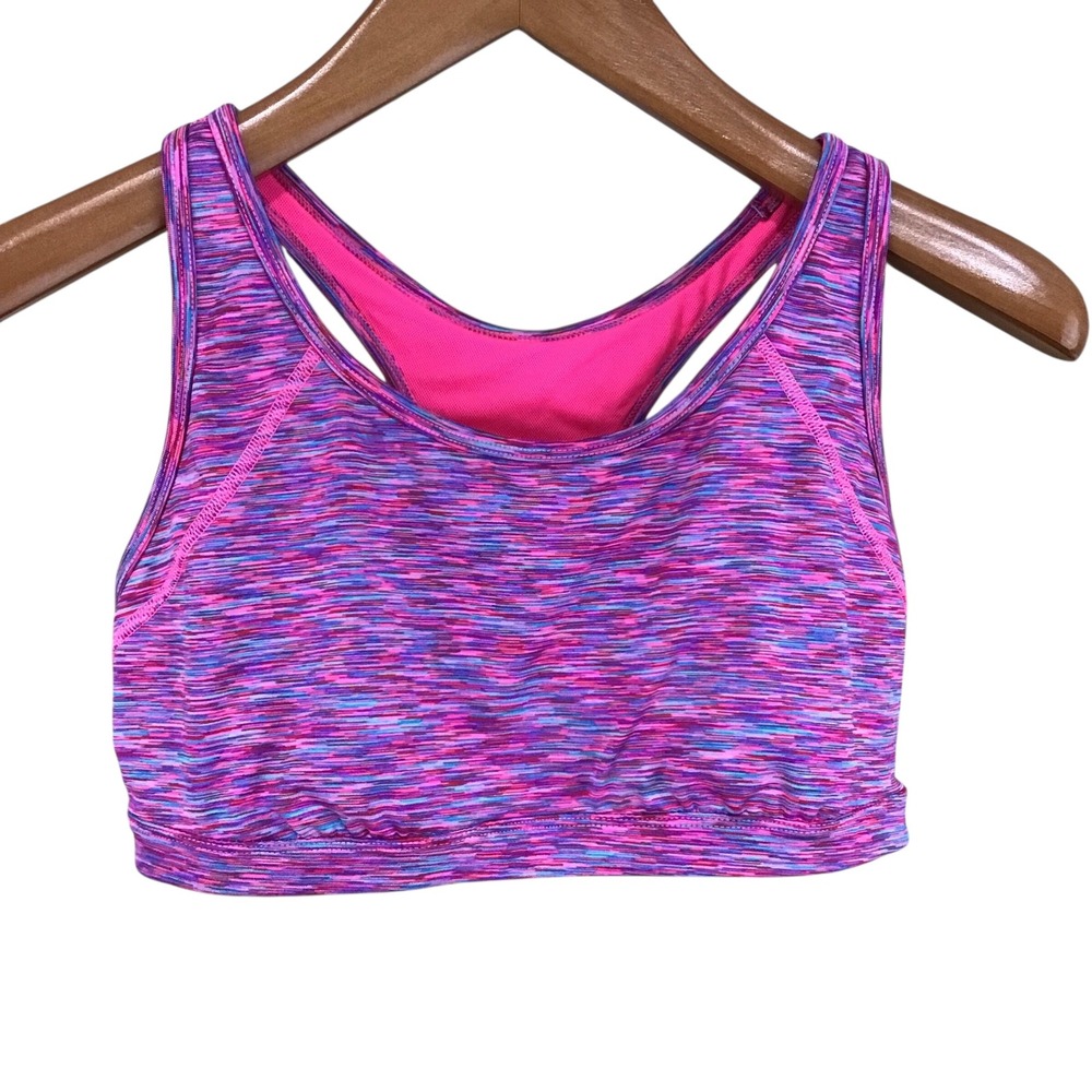 Xersion Activewear Sports Bra Multi Color Stripe Racerback Size L‎
